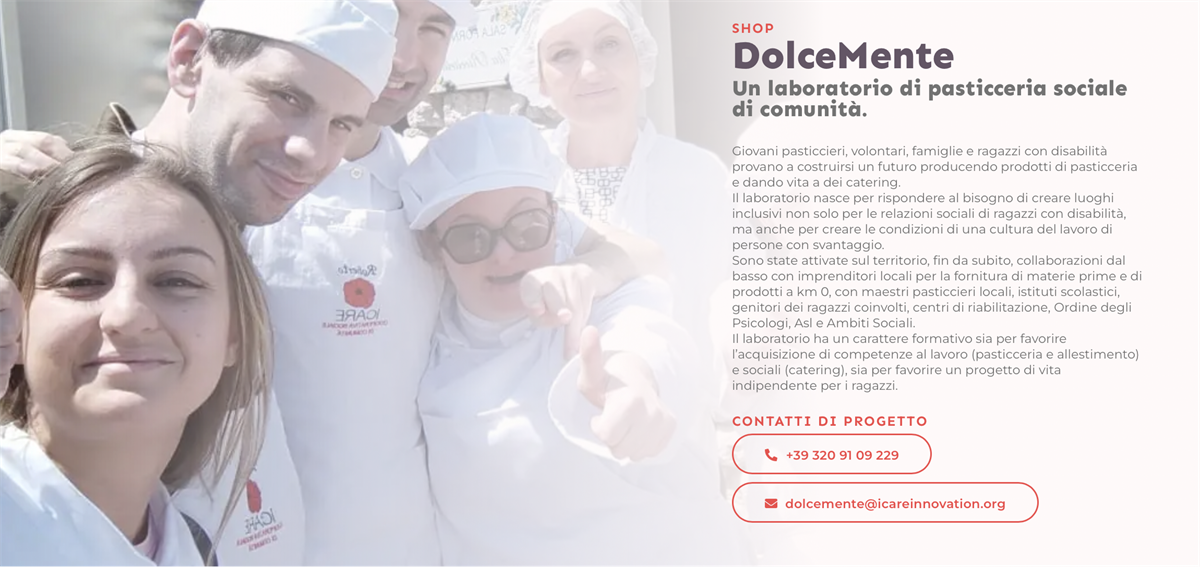 Lo shop DolceMente per la cooperativa sociale iCare